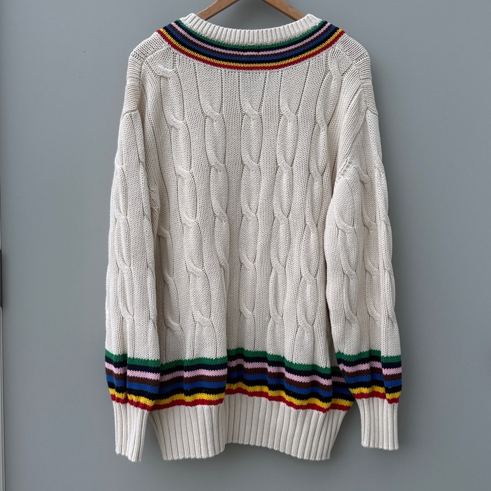 Rowing Blazers x Target Adult Croquet Stripe Cable Knit Sweater - Picture 9 of 10